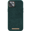 NJORD Salmon Leather MagSafe kryt pro iPhone 14 Plus - Zelená