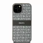 DKNY PU Leather Repeat Pattern Tonal Stripe kryt pro iPhone 15 - Béžový