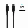 FIXED Liquid Silicone kábel USB-C/USB-C 60 W (1,2 m) Čierna