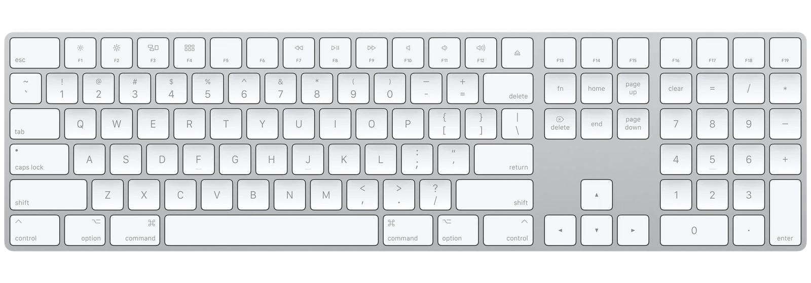 Apple Apple Magic Keyboard s číselnou klávesnicí (Lightning) - A1843 (FR) Bílá třídy Téměř výborný