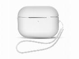 Silikonový obal s poutkem a lankem pro AirPods 1/2 - Bílá