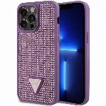 Guess Rhinestones Triangle Metal Logo Kryt pre iPhone 15 Pro