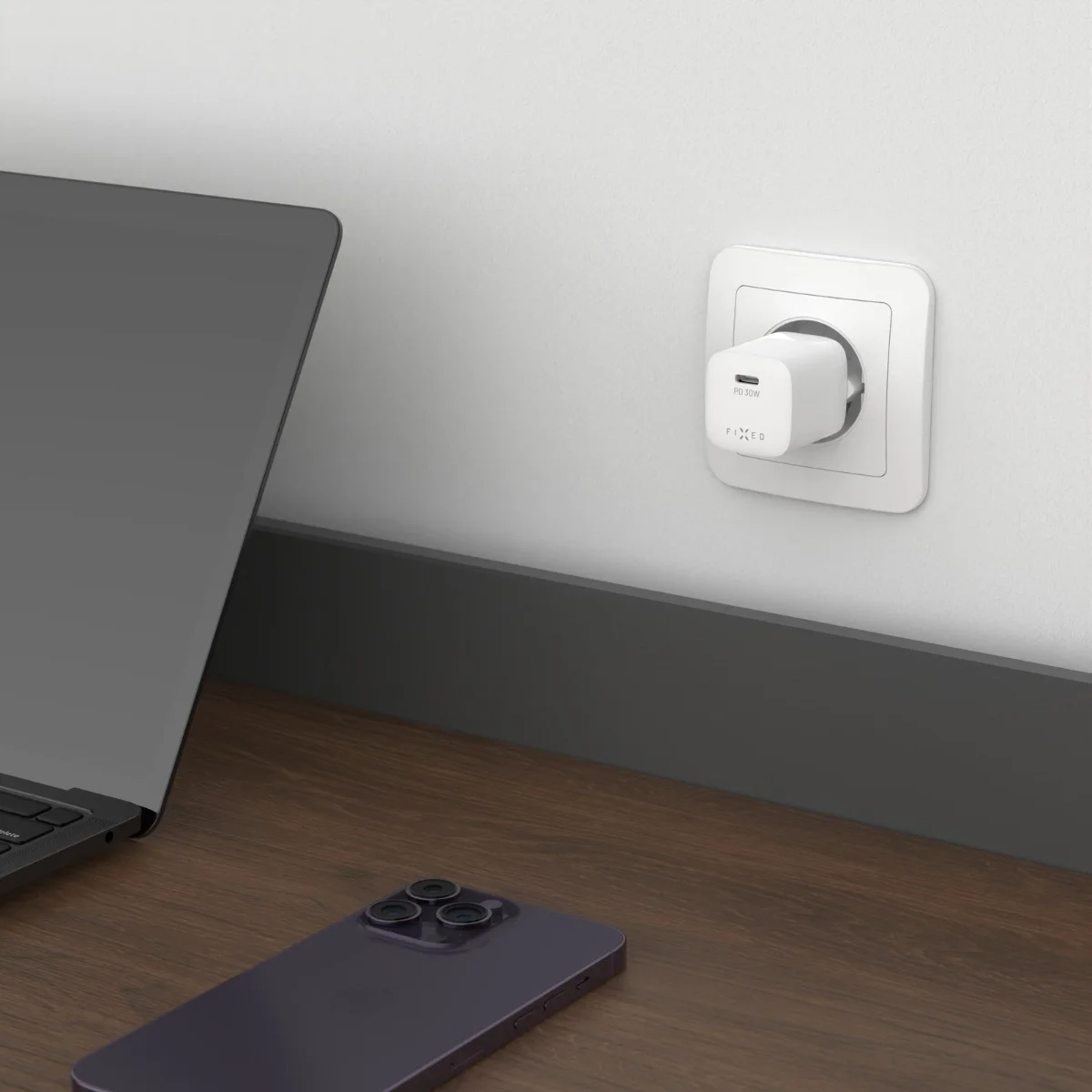 FIXED Mini USB-C nabíječka 20 W s kabelem USB-C (1,2 m)