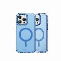 Kovovo-silikonový MagSafe obal Recci RPC-A167 pro iPhone 15 - Modrá