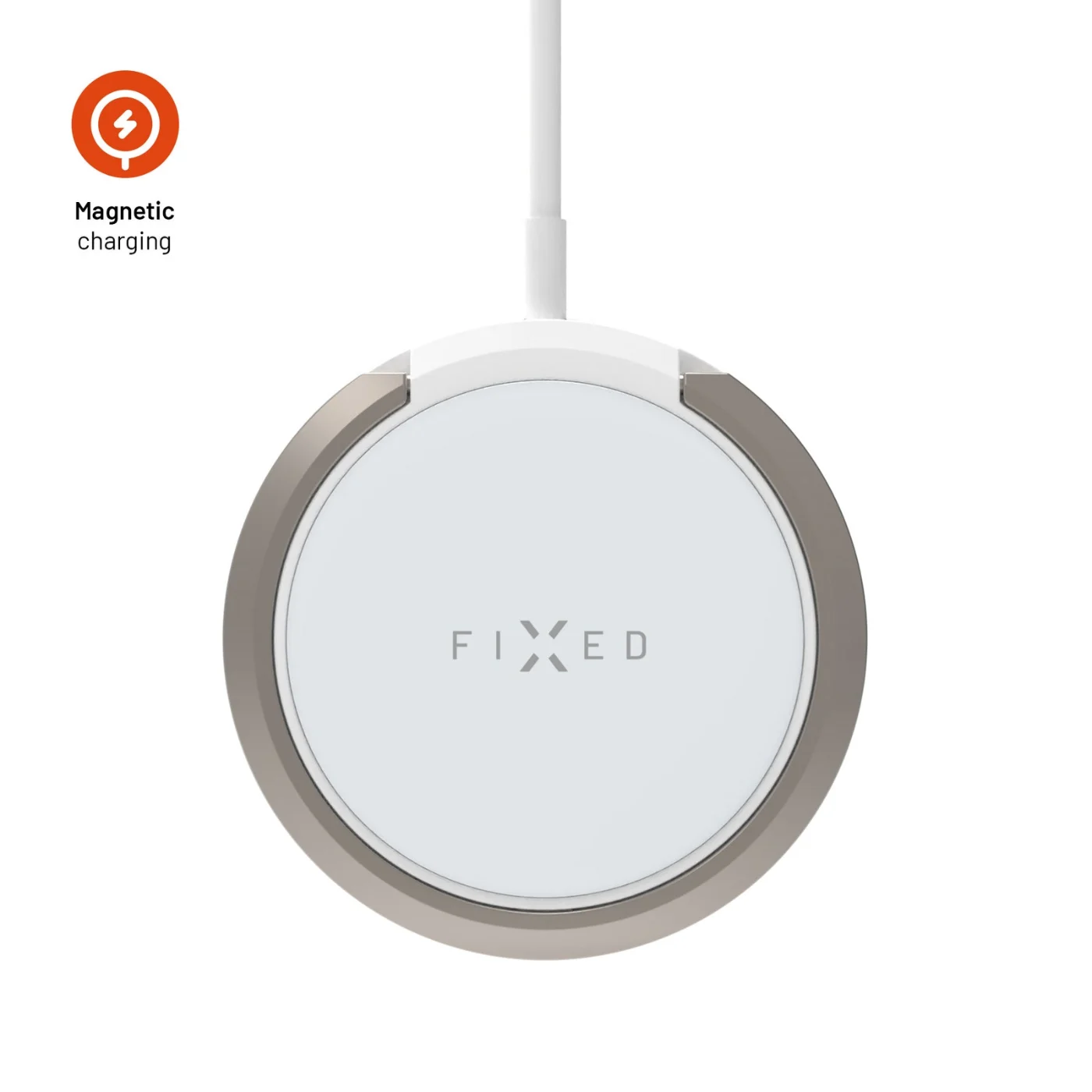 FIXED FIXED MagPad bezdrátová nabíječka s MagSafe a stojánkem Bílá