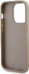 Guess PU Perforated 4G Glitter Metal Logo kryt pre iPhone 15 Pro
