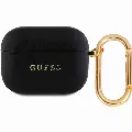 Guess PU Grained Classic Logo obal pro AirPods 3 Černá