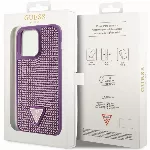 Guess Rhinestones Triangle Metal Logo Kryt pre iPhone 15 Pro