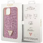 Guess Rhinestones Triangle Metal Logo Kryt pre iPhone 15 Pro