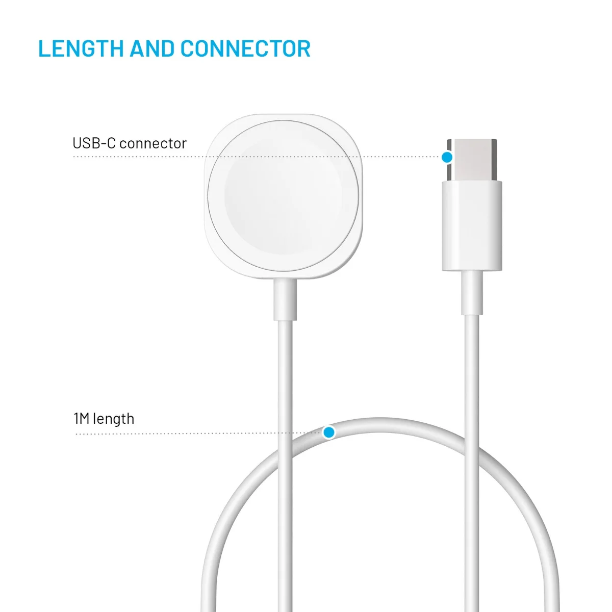 FIXED nabíjecí kabel pro Apple Watch s USB-C (1 m)