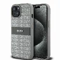 DKNY PU Leather Repeat Pattern Tonal Stripe kryt pro iPhone 15