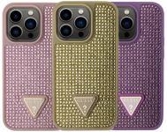 Guess Rhinestones Triangle Metal Logo Kryt pro iPhone 15 Pro main