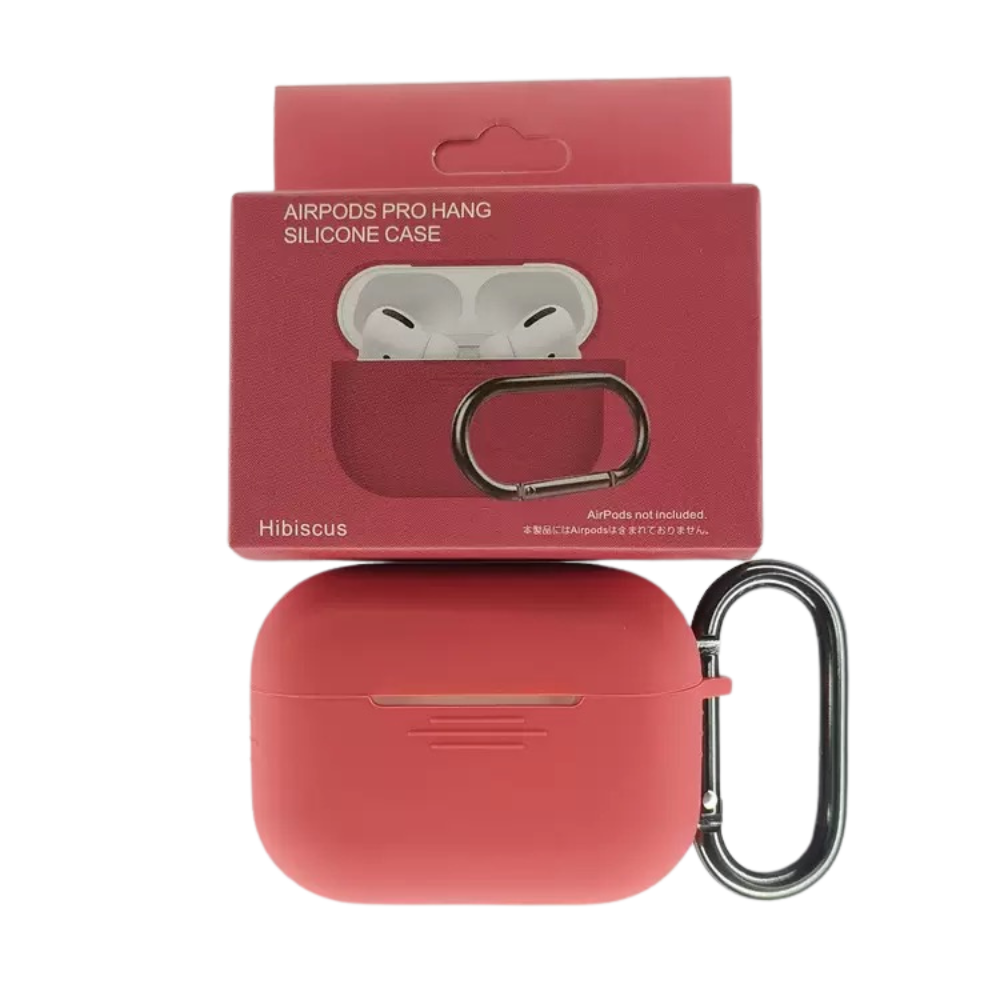 Levně Silikonový obal s poutkem pro AirPods Pro 1 - Karmínová