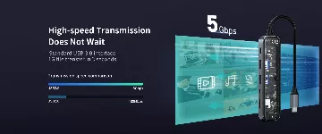 Recci RH21 USB-C hub - 6v1 (USB, HDMI, čtečky karet)