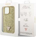 Guess Rhinestones Triangle Metal Logo Kryt pre iPhone 15 Pro