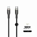 FIXED opletený kábel USB-C/USB-C 100 W (2 m) Čierna
