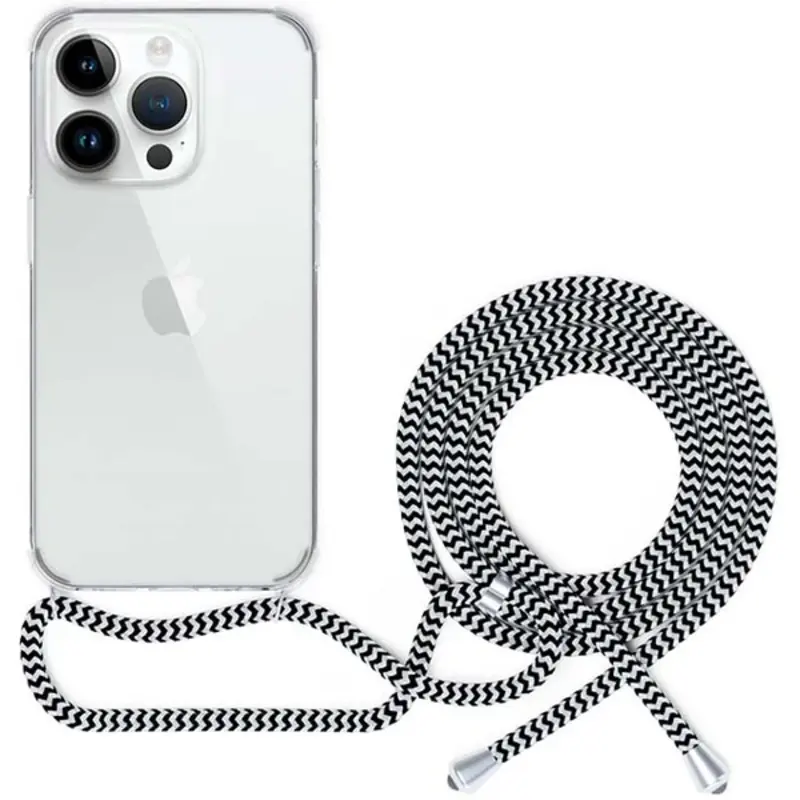 Spello Crossbody kryt se šňůrkou pro iPhone 15 Pro Černobílá