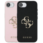 Guess PU Grained 4G Metal Logo case for iPhone 16e