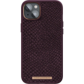 NJORD Salmon Leather MagSafe kryt pro iPhone 14 Plus - Vínová