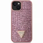 Guess Rhinestones Triangle Metal Logo Kryt pre iPhone 15 Pro