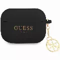 Guess 4G Charm Silikónové puzdro pre AirPods Pro 1/2 Čierna