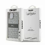DKNY PU Leather Repeat Pattern Tonal Stripe kryt pro iPhone 15 - Béžový