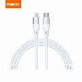 Recci nabíjecí a datový silikonový kabel USB-C na USB-C 100W (1,5m) RS22CC Bílá