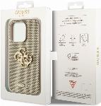 Guess PU Perforated 4G Glitter Metal Logo kryt pre iPhone 15 Pro