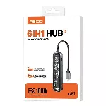 Recci RH21 USB-C hub - 6v1 (USB, HDMI, čtečky karet)