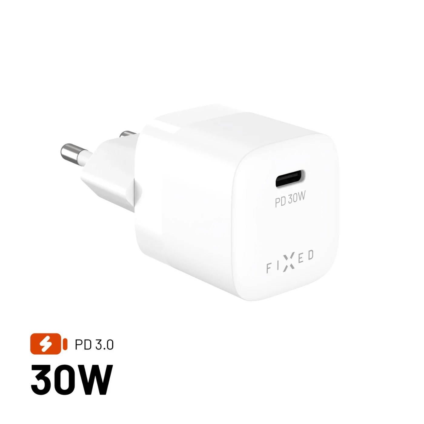 FIXED FIXED Mini GaN USB-C nabíječka 30 W Bílá
