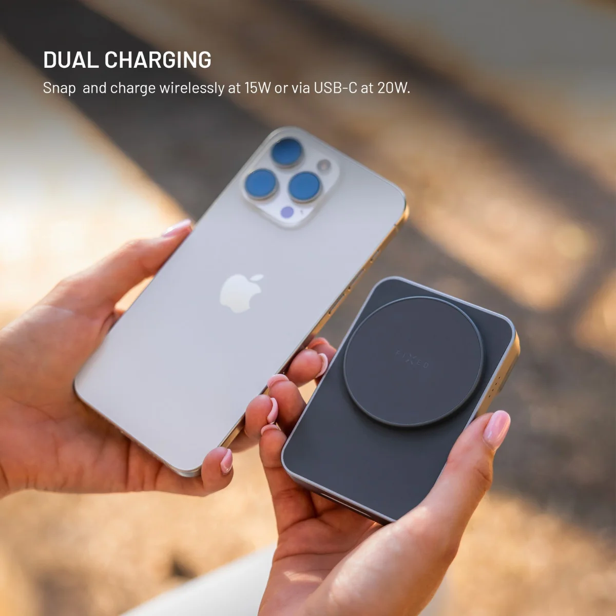 FIXED MagZen 5 Stand powerbanka s MagSafe a nabíječkou Apple Watch 5 000 mAh