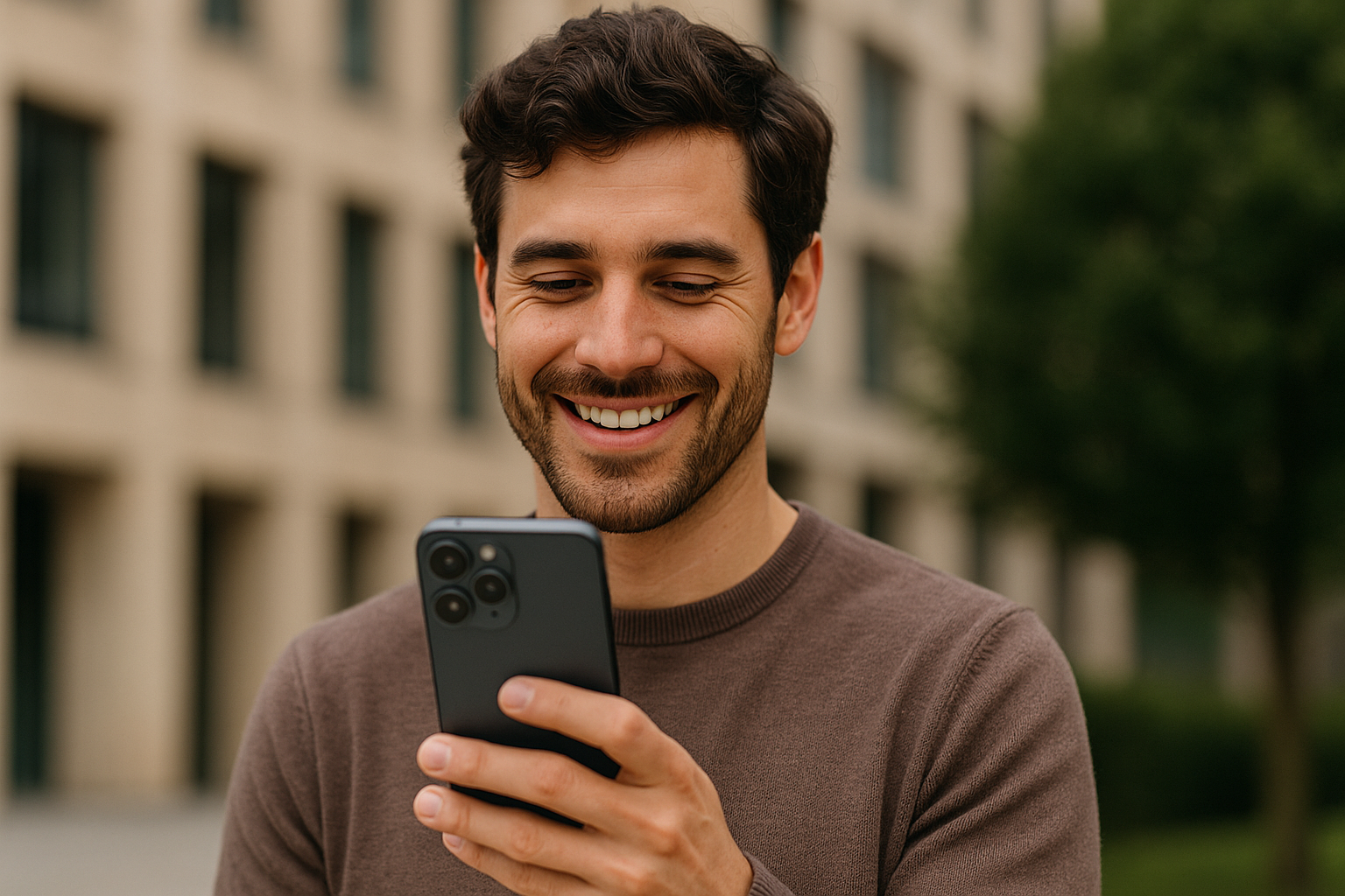 Muž držící iPhone 