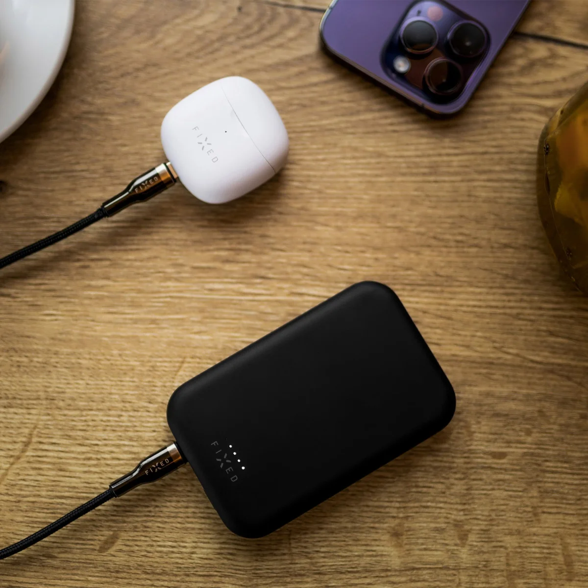 FIXED opletený kabel USB-C/USB-C 100 W (2 m)