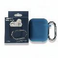 Silikonový obal s poutkem pro AirPods 1/2 - Tmavě modrá
