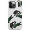 Lacoste Liquid Silicone Allover Pattern Kryt pro iPhone 13 Pro Bílá